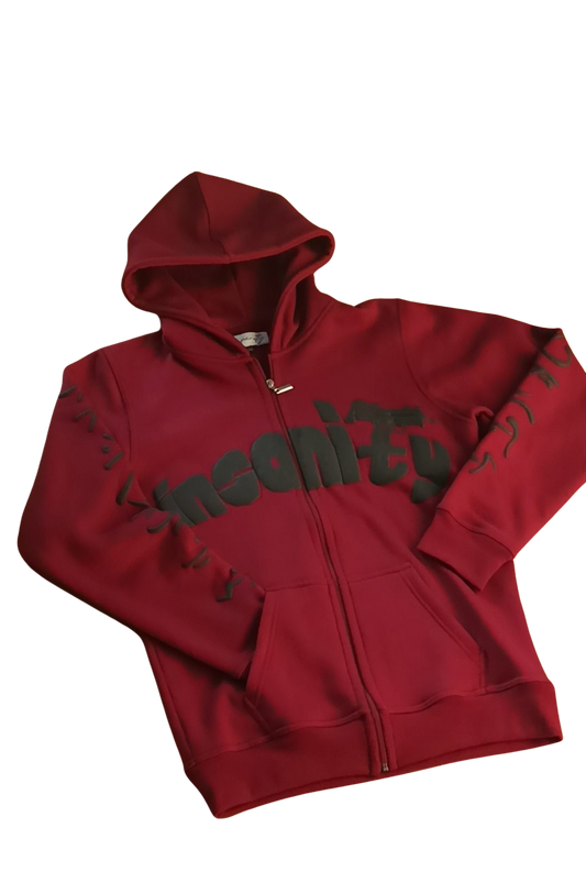 Insanity Zip Up Puff Printed Hoodie (Multiple Color Ways)